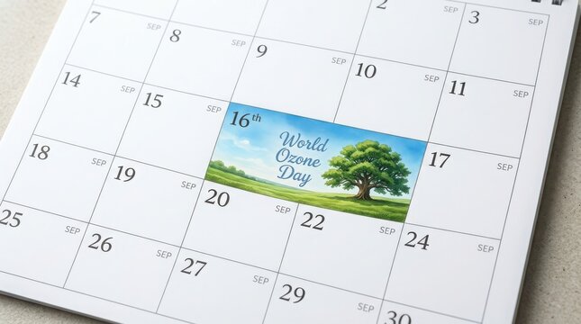 World ozone day marked on calendar