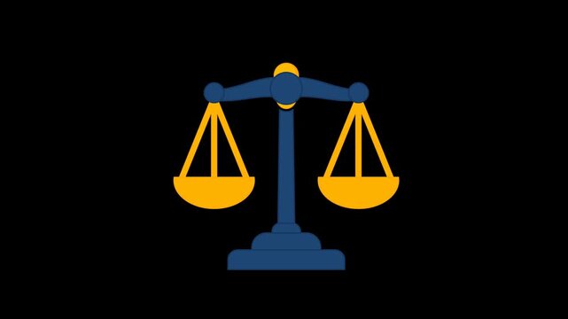 Law Legal Services Icon Animation with transparent background. Full HD. 4K
