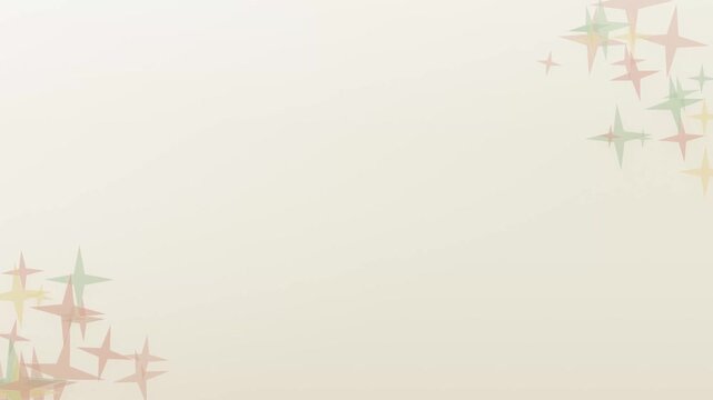 Cream Background with Sparkling Pastel Star Corners Animated Loop