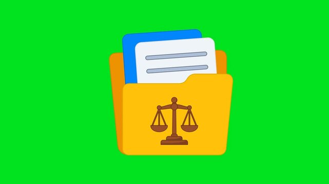 Legal Documents Icon Animation with Green Background. Full HD. 4K