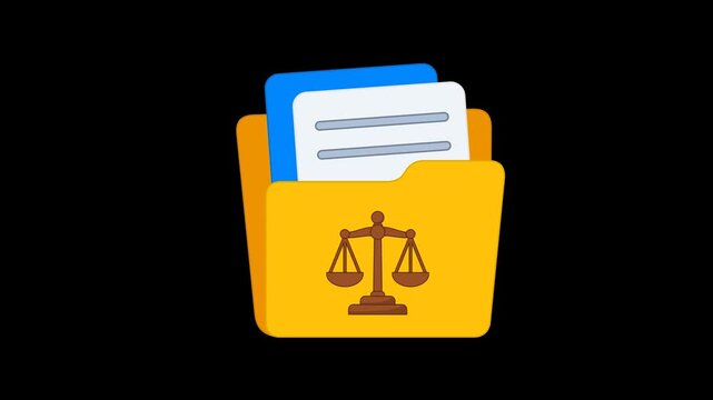 Legal Documents Icon Animation with transparent background. Full HD. 4K