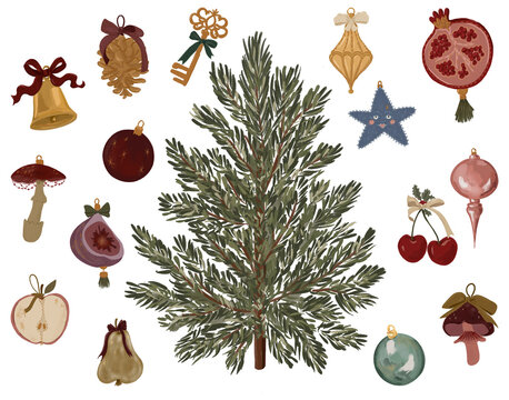 Christmas Tree and Vintage Holiday Ornament Collection
