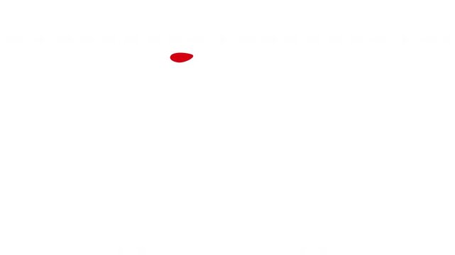 Red curved doodle arrow pointing down animated hand drawn direction indicator