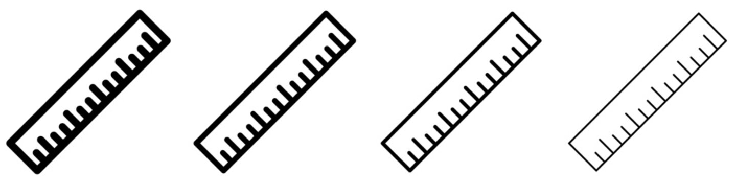 Ruler line icon for measurement and education