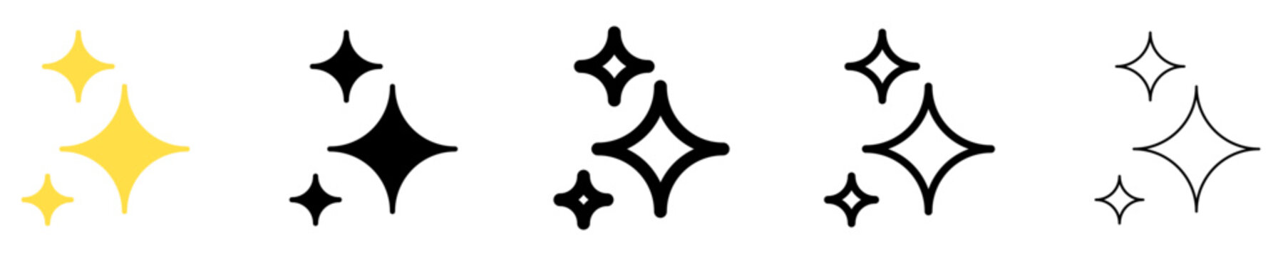 Sparkle solid glyph icon for shine and magic effect