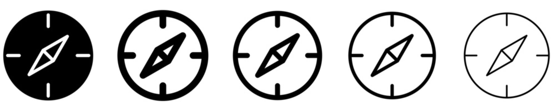 Compass solid glyph icon for navigation and direction