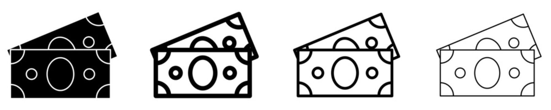 Money banknote solid glyph icon for financial transactions