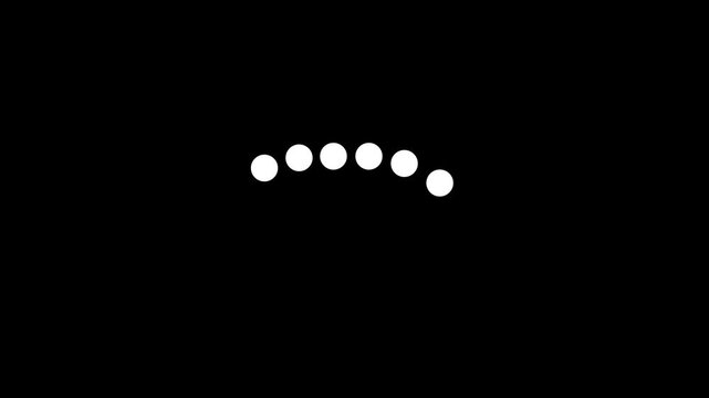 Minimalist loading animation with pulsing blue dots on animation, loading thinking animation on black background animated. Typing loading dots, Minimal typing loading dots animation