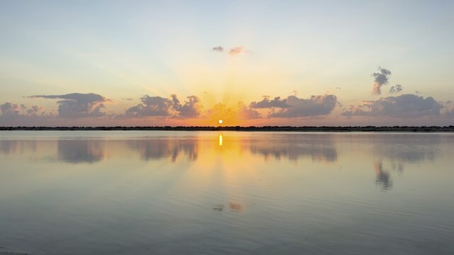 Sunrise on the coast near Khahil, Oman