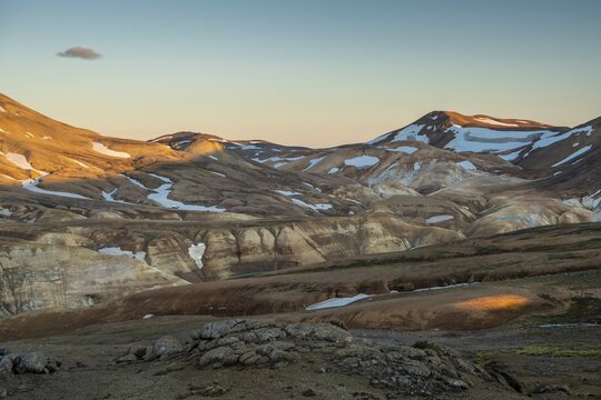 Thermal zone Hveradalir in the evening light, Kerlingarfj&ouml;ll, Su&eth;urland, Iceland