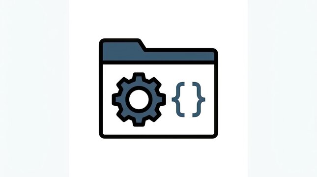 Folder icon with gear and programming symbols.