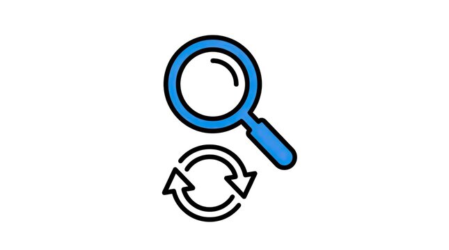 Search magnifying glass and circular refresh arrow icons.