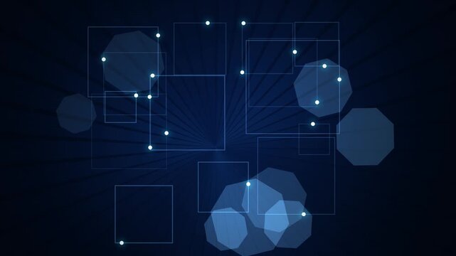 Digital network squares nodes data connection technology background
