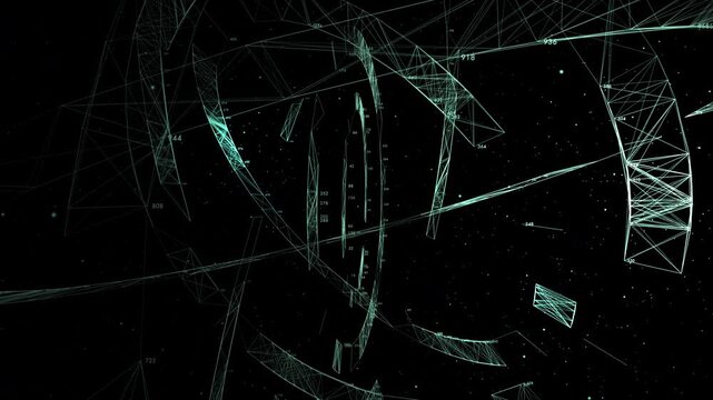 Futuristic sci-fi spacecraft navigation HUD interface demonstrating space exploration, orbital mechanics, and advanced AI targeting systems.