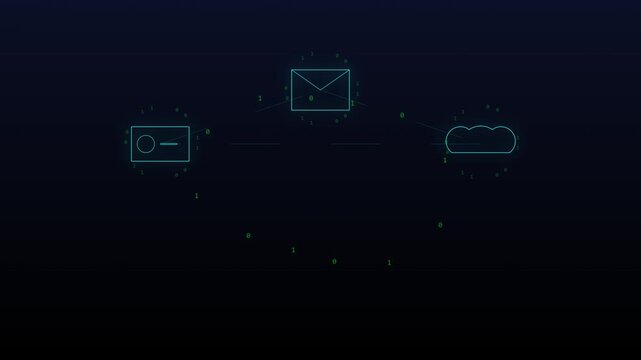 Cyber blackmail and digital extortion malware attack animation