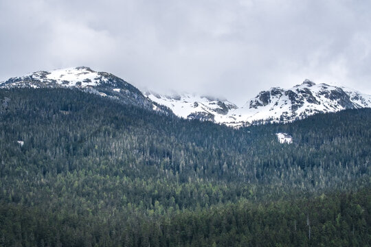 Views of Whistler and Blackcomb mountains from Lost Lake