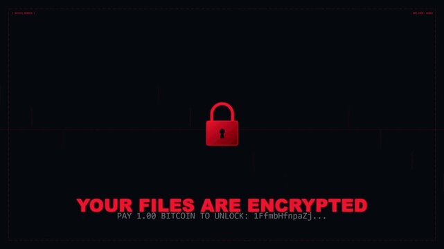 Digital extortion and cyber blackmail ransomware interface animation