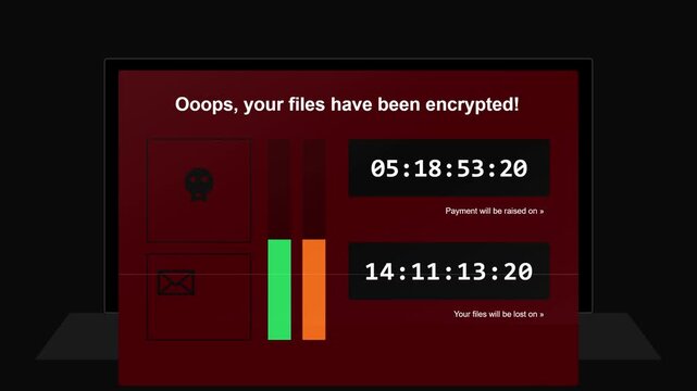 Blackmail digital extortion system breach interface with countdowns
