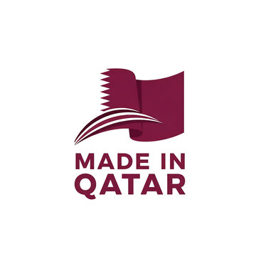 Made in Qatar vector stamp with stylized flag graphic