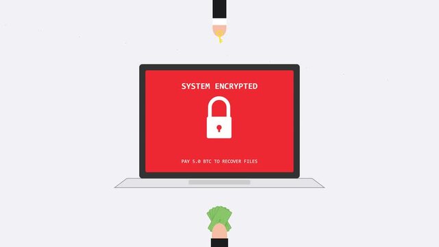 Digital extortion and cyber blackmail with encrypted laptop screens