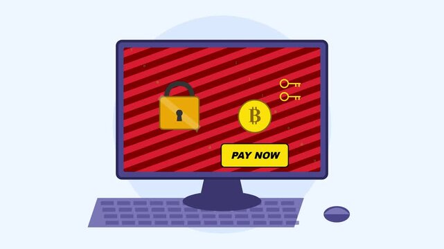 Cyber blackmail and digital extortion ransomware attack on screen