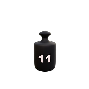 11 kg. weight of kilogram text isolated on white background. 3d render.