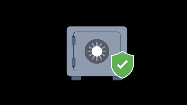 Financial Security Icon Animation with Transparent Background. Full HD. 4K