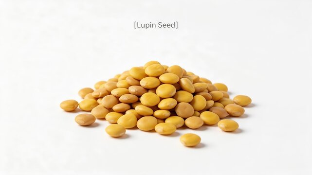 Lupin Seed Pile Isolated on White Background