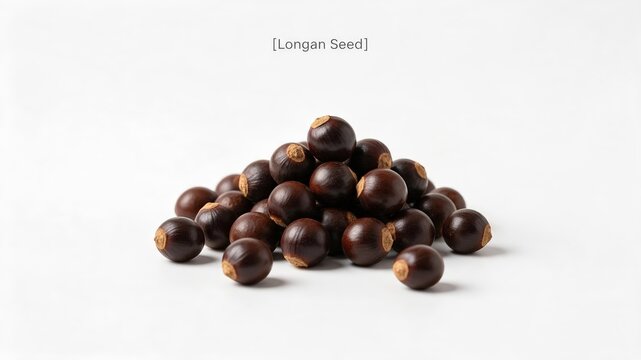 Longan Seed Pile Isolated on White Background