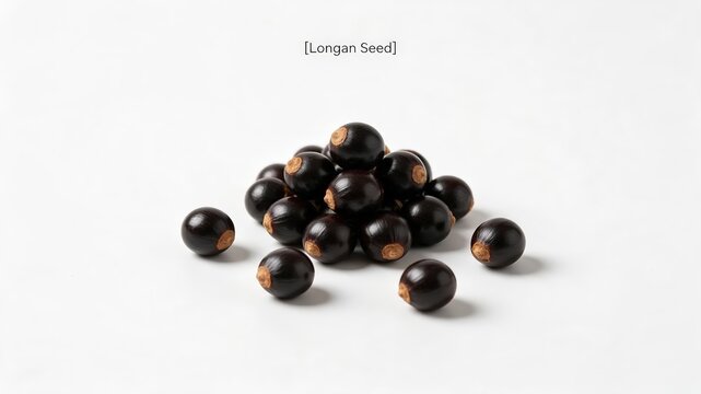 Close Up of Longan Seed on Clean White Background