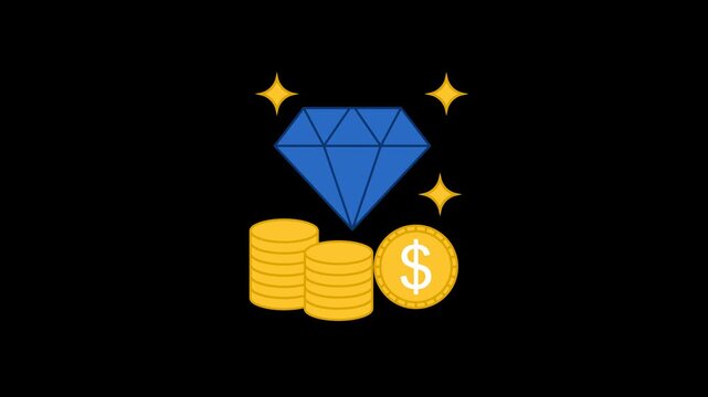 Wealth Icon Animation with Transparent Background. Full HD. 4K