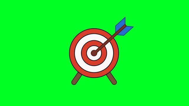 Financial goals Icon Animation with Green Background. Full HD. 4K
