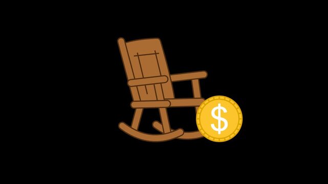 Retirement Icon Animation with Transparent Background. Full HD. 4K