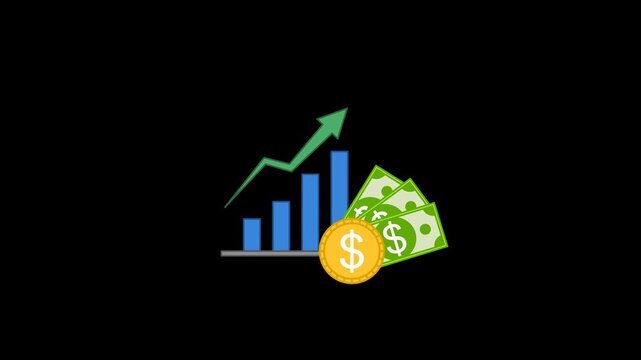 Compound interest Icon Animation with Transparent Background. Full HD. 4K