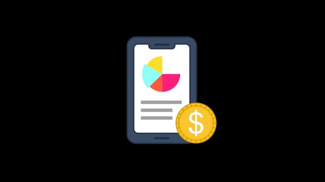 Expense Tracking Icon Animation with Transparent Background. Full HD. 4K