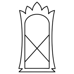 Fototapeta premium Abstract geometric shape with crown detail