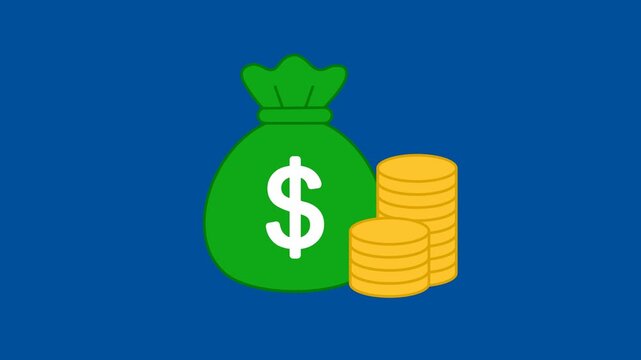 Dividend Icon Animation with Green Background. Full HD. 4K