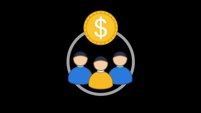 Mutual Fund Icon Animation with Transparent Background. Full HD. 4K