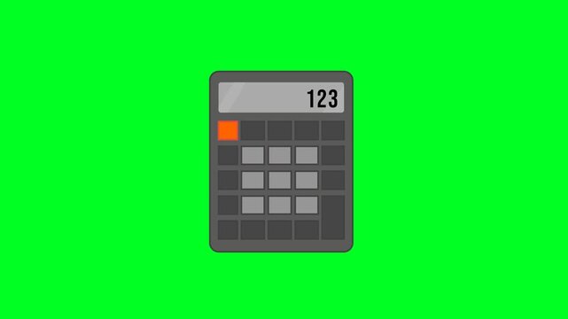 Calculator Icon Animation with Green Background. Full HD. 4K