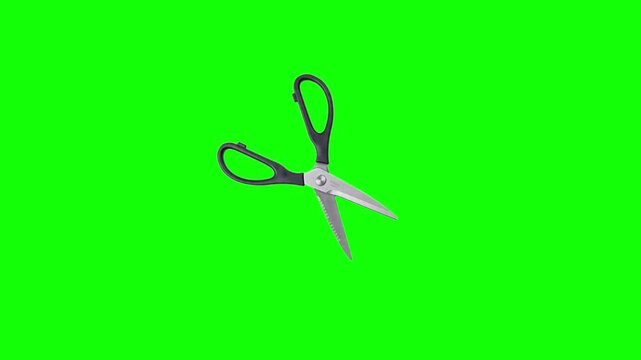 Pattern of sewing scissors isolated on a vibrant bright green background