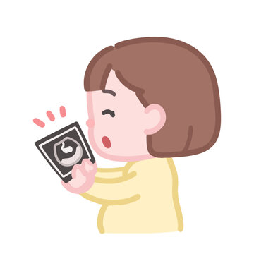 エコー写真を見る妊婦