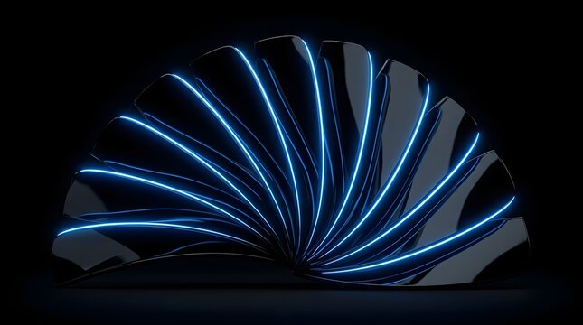 Abstract 3D background with glowing blue lines
