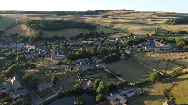 Petit village anglais vue du ciel de Abbotsbury dans le Weymouth au Royaume-Uni