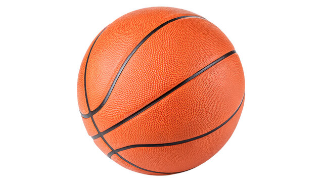 Traditional orange leather basketball ball isolated classic team sports equipment gear