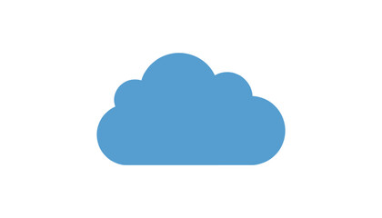 Fototapeta premium Minimalist blue cloud vector graphic with soft curved edges isolated on a clean white background, portraying calm weather.