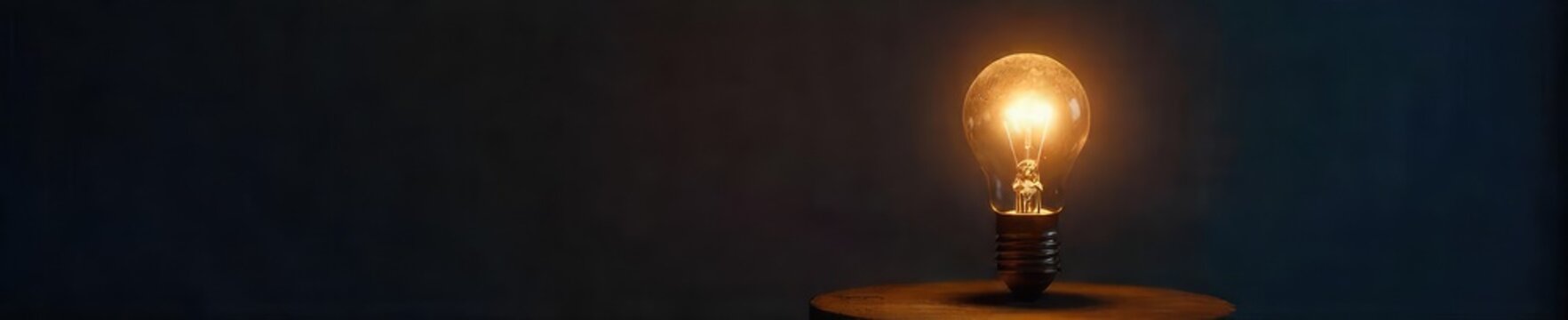 A single lightbulb glowing brightly against a dark background, symbolizing inspiration and new ideas  The soft glow creates a sense of hope and potential ,  knowledge,  future,  brain