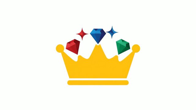 Yellow crown icon isolated on white background