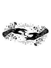 Obraz premium Minimal black and white koi fish illustration