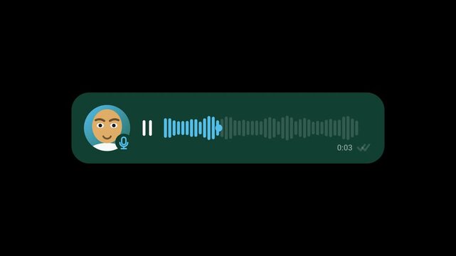 voice message chat bubble with audio wave and user avatar