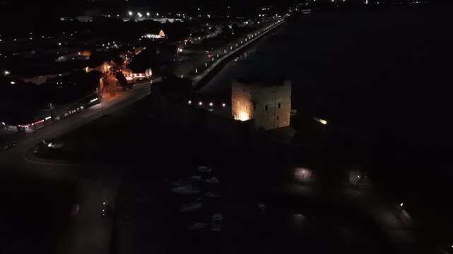 Aerial view of Carrickfergus Castle in Northern Ireland